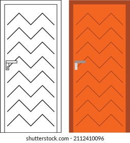 Ilustración vectorial gráfico de la vista frontal de una sola puerta adecuado para su diseño de casa y el diseño de afiches de casa en trabajo de arquitectura