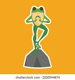 Ilustración vectorial gráfico de rana de Meditación Única, adecuado para mascota de diseño, decoración, etc. 