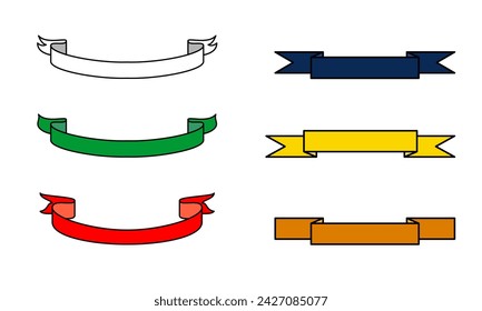 ilustración vectorial gráfico de seis conjuntos de cintas de colores, bueno para logotipos, diseños de celebración, diseños de eventos