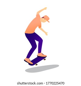 Illustration vector graphic of skateboarding.
Perfect to use for content of sport.