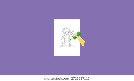 Vetor gráfico ilustração do esqueleto com adesivo amarelo no fundo violeta. Adequado para cartão de saudação de halloween, convite de festa, etc.