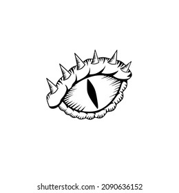 Illustration vector graphic of sketch art dragon eyes