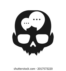 Illustration Vector Graphic of Skull Chat Logo. Perfect to use for Technology Company
