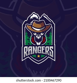 illustration vector graphic of Skull Cowboy mascot logo perfect for sport and e-sport team