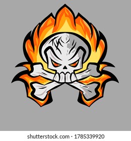 Illustration Vector Graphic Of Skull Fire Mascot Logo Desig Good For E Sport Team And Etc