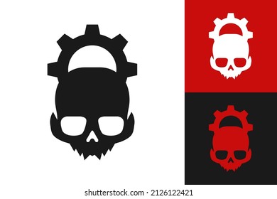 Illustration Vector Graphic of Skull Gear Logo. Perfect to use for Technology Company