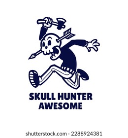 Illustration vector graphic of Skull Hunter, good for logo design