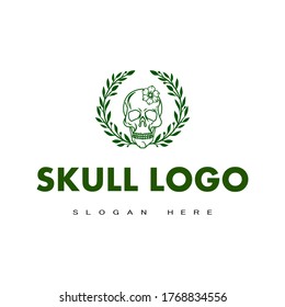 Illustration vector graphic of skull logo good for brand logo