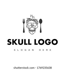 Illustration vector graphic of skull logo good for restaurant logo