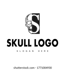 Illustration vector graphic of skull logo good for brand or tattoo studio logo