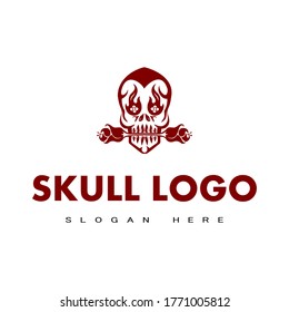 Illustration, Vektorgrafik des Schädellogos, gut für das Tätowierstudio-Logo