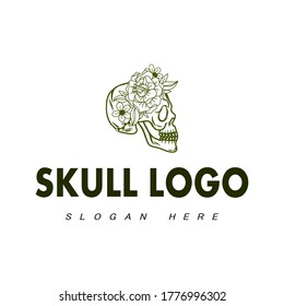 Illustration vector graphic of skull logo good for boutique logo and tattoo studio logo