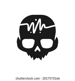 Illustration Vector Graphic of Skull Pulse Logo. Perfect to use for Technology Company