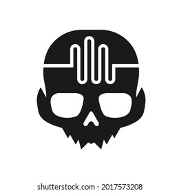 Illustration Vector Graphic of Skull Pulse Logo. Perfect to use for Technology Company