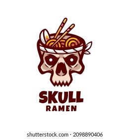 Illustration vector graphic of Skull Ramen, good for logo design