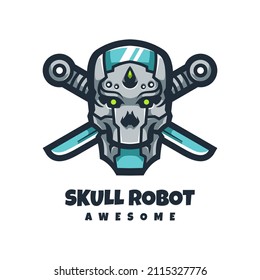 Illustration vector graphic of Skull Robot, good for logo design