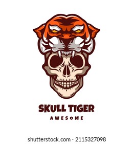 Illustration vector graphic of Skull Tiger, good for logo design