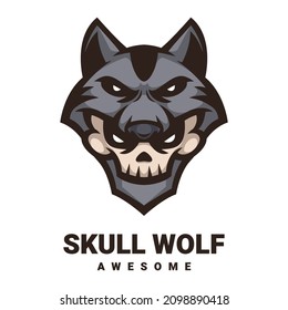 Illustration vector graphic of Skull Wolf, good for logo design