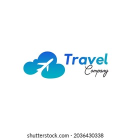 Illustration vector graphic of sky and plane. good for tour and travel logo