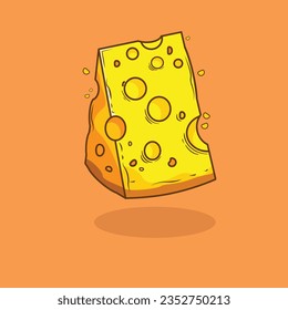 Illustration Vector graphic of slice cheese