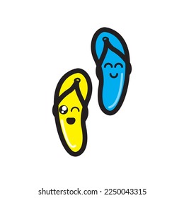 illustration vector graphic of slippers cartoon.