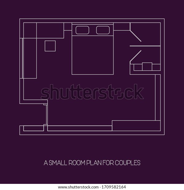 Illustration Vector Graphic Small Apartment Room Stock Vector (Royalty ...