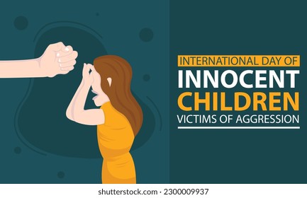 illustration vector graphic of a small child would be hit by a fist, perfect for international day, innocent children victims of aggression, celebrate, greeting card, etc.