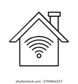 Illustration vector graphic of Smart Home Wifi Signal