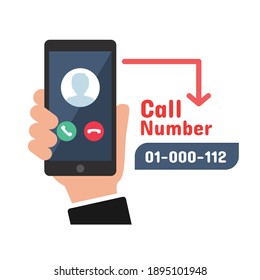 Illustration vector graphic of smartphone call. Fit for business information, like contact person, calling advertisement, etc.