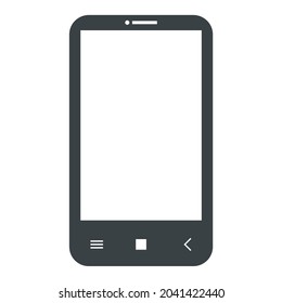 Illustration vector graphic smartphone in flat style. simple phone icon. black and white smartphone icon