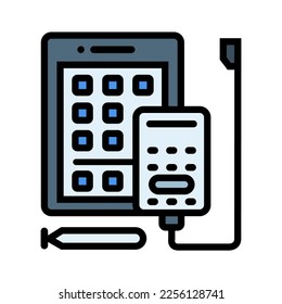 Ilustración Vector Gráfico de Smartphone, gadget, icono de tablet. Caricatura.