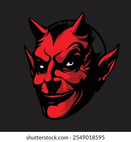 ilustração vetor gráfico do sorriso do mascote do diabo bom para o esporte do logotipo, t-shirt, logotipo