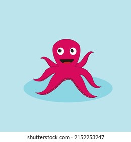 Illustration vector graphic of Smiling Octopus fit for logo or cover book