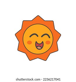Illustration vector graphic of smiling sun cute