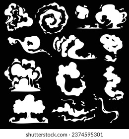 illustration vector graphic of smoke, perfect for animation design, illustration, carton, anime, art, logo design, tactical design, etc.