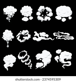 illustration vector graphic of smoke, perfect for animation design, illustration, carton, anime, art, logo design, tactical design, etc.