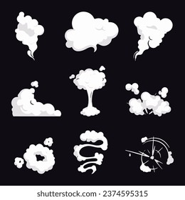 illustration vector graphic of smoke, perfect for animation design, illustration, carton, anime, art, logo design, tactical design, etc.