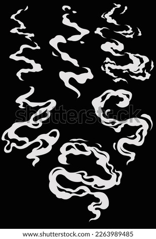 illustration vector graphic of smoke, perfect for animation design, illustration, carton, anime, art, logo design, tactical design, etc.