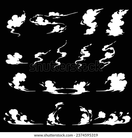 illustration vector graphic of smoke, perfect for animation design, illustration, carton, anime, art, logo design, tactical design, etc.