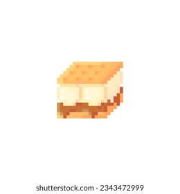 Illustration vector graphic of smores in pixel art style