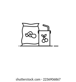 illustration vector graphic of snack line art perfect for logos, icons, designs, posters, flyers, advertisements, and drawing books 