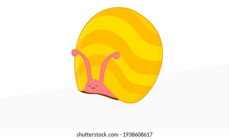 illustration vector graphic of Snail kawaii cute Siput illustration perfect for toy cartoon kids and children book 