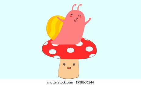 ilustración vector gráfico de la honestidad de caracol kawaii linda ilustración de Siput perfecta para juguete caricatura niños y libro infantil 