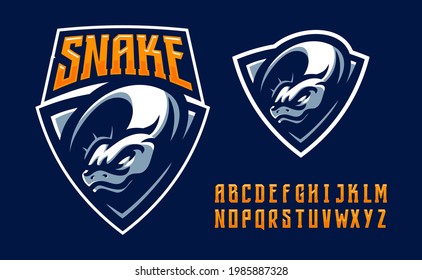 Vektorgrafik des Snake-Maskottlogos, perfekt für Sport- und E-Sport-Team