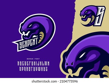 Illustration Vector Graphic Of Snake Serpent Mascot Logo Perfect For Sport And E-sport Team