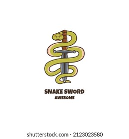 Illustration vector graphic of Snake Sword, good for logo design