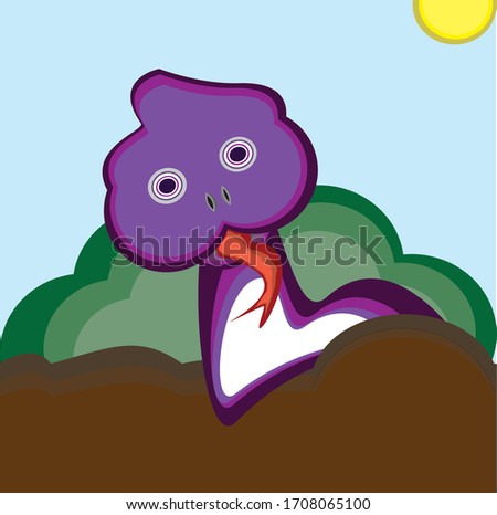 illustration vector graphic of a snake with it's tounge. very suitable for any industries. use as logo, emblem, sticker, or other 