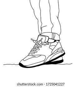 Illustration vector graphic of sneakers shoes han drawing. Perfect for poster, banner, website, mobile. editable vector.