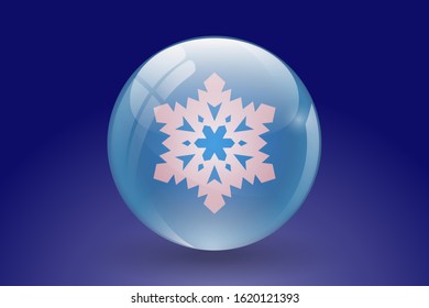 Illustration vector graphic of Snow globe with a snowflakes icon. winter holiday decoration crystal with snowflakes icon. vector illustration EPS 10. Good for your web site , app and UI design.