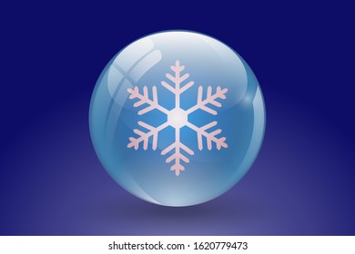 Illustration vector graphic of snow globe with a snowflakes icon. winter holiday decoration crystal with snowflakes icon. vector illustration EPS 10. Good for your website , app and UI design.
